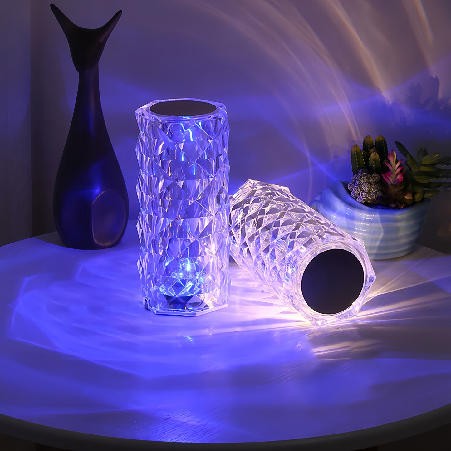 Crystal RGB LED Table Lamp with Remote Control