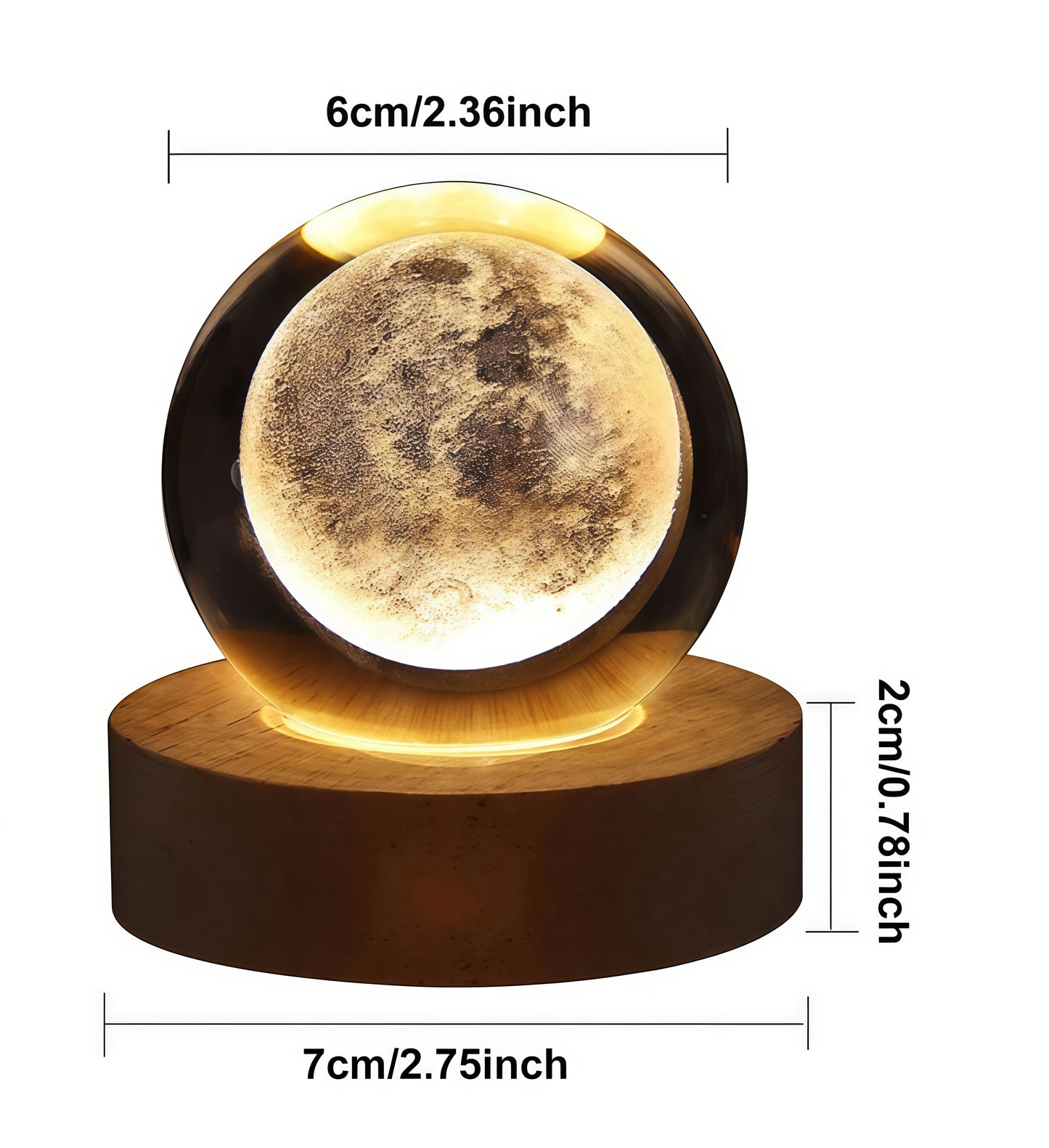 3D Crystal Table Moon Lamp